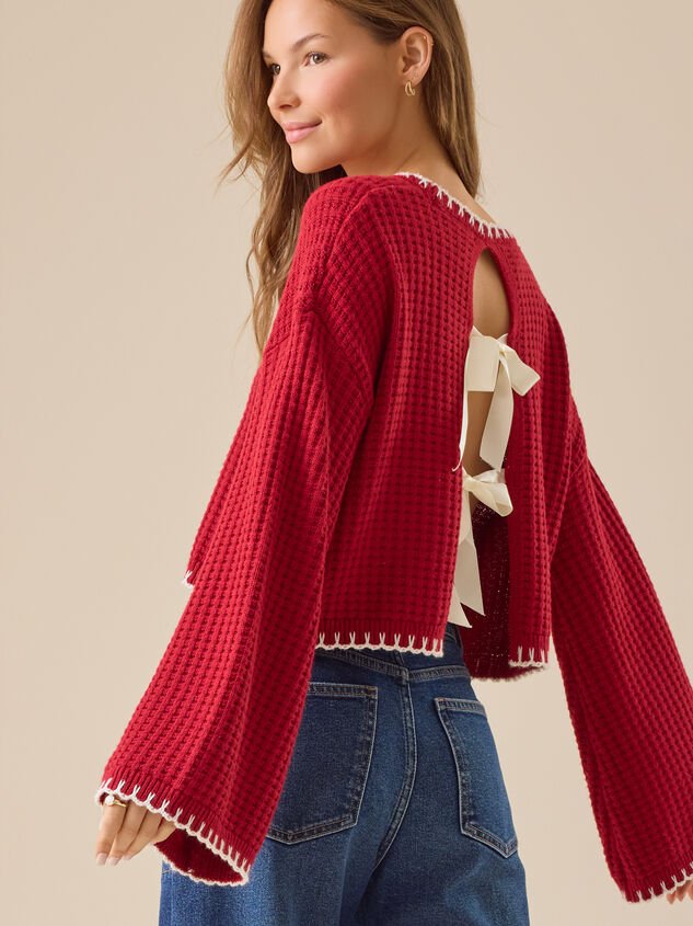 Ellis Bow Back Sweater Detail 6 - TULLABEE