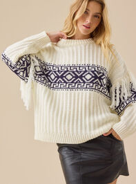 Anabella Oversized Fringe Pullover Detail 2 - TULLABEE