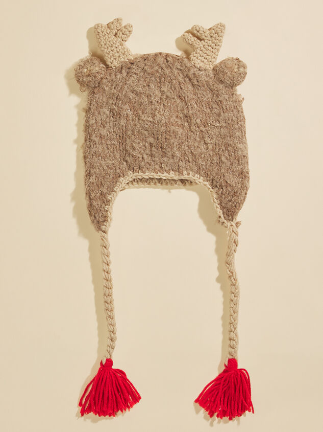 Reindeer Tassel Hat Detail 2 - TULLABEE