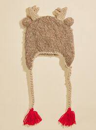 Reindeer Tassel Hat Detail 2 - TULLABEE