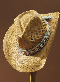 Seaside Bloom Straw Cowboy Hat - TULLABEE