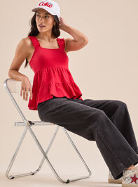 Kelly Tiered Tank Top Detail 2 - TULLABEE