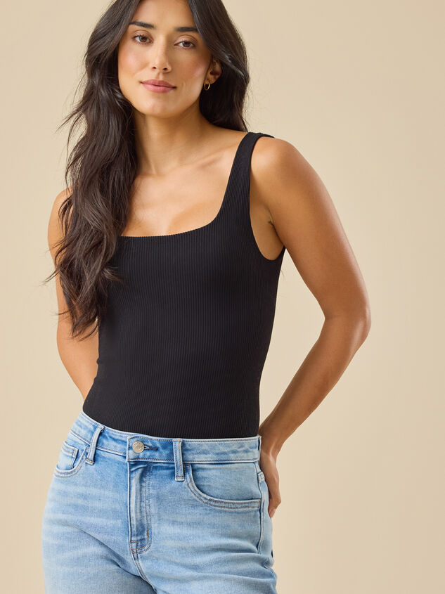 Brooke Ribbed Sleeveless Bodysuit Detail 5 - TULLABEE