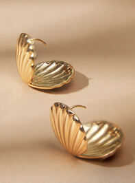 Double Sided Seashell Hoops Detail 2 - TULLABEE