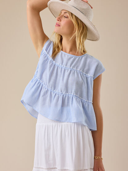 Matalyn Stripe Tiered Babydoll Top - TULLABEE
