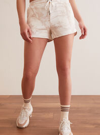 Supersoft Camo Lounge Shorts Detail 3 - TULLABEE
