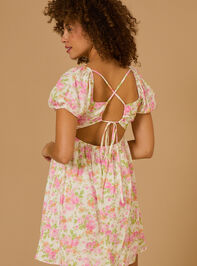Eliza Puff Sleeve Floral Dress Detail 2 - TULLABEE