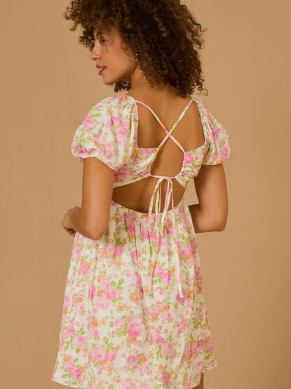 Eliza Puff Sleeve Floral Dress - TULLABEE