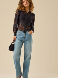 Estela Lace Button Up Top - TULLABEE