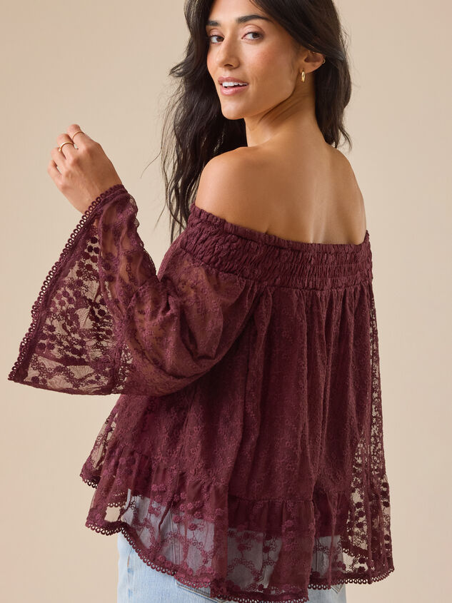 Gabriella Off-Shoulder Lace Top Detail 5 - TULLABEE