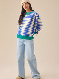 Pace Setter Stripe Crewneck Detail 2 - TULLABEE
