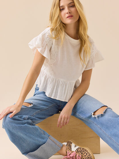 Lina Crochet Babydoll Top - TULLABEE