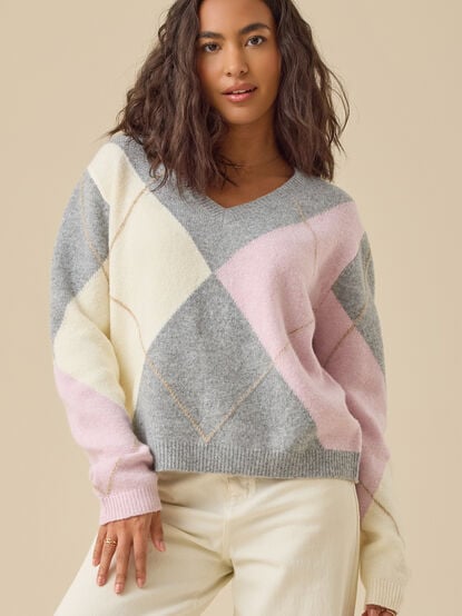Mika Argyle Sweater - TULLABEE