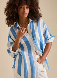 Emilie Long Sleeve Linen Top Detail 3 - TULLABEE