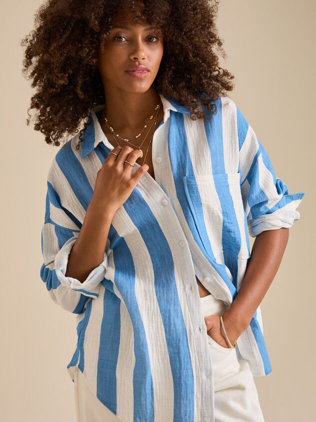 Emilie Long Sleeve Linen Top Detail 3 - TULLABEE