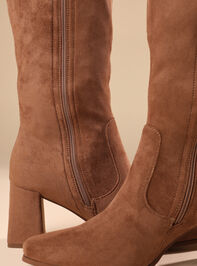 Catherine Tall Suede Stretch Boots Detail 3 - TULLABEE