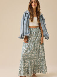 Kait Lace Tiered Midi Skirt Detail 6 - TULLABEE