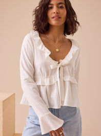 Fiona Ruffle Tie Front Top Detail 3 - TULLABEE