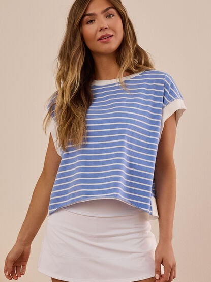In Motion Stripe Circle Back Tee - TULLABEE
