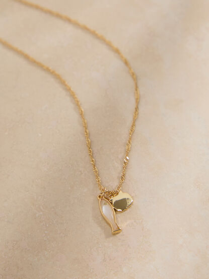 Salty Pearl Fish Cluster Necklace - TULLABEE