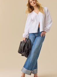 Kate Pleated Button Front Top - TULLABEE