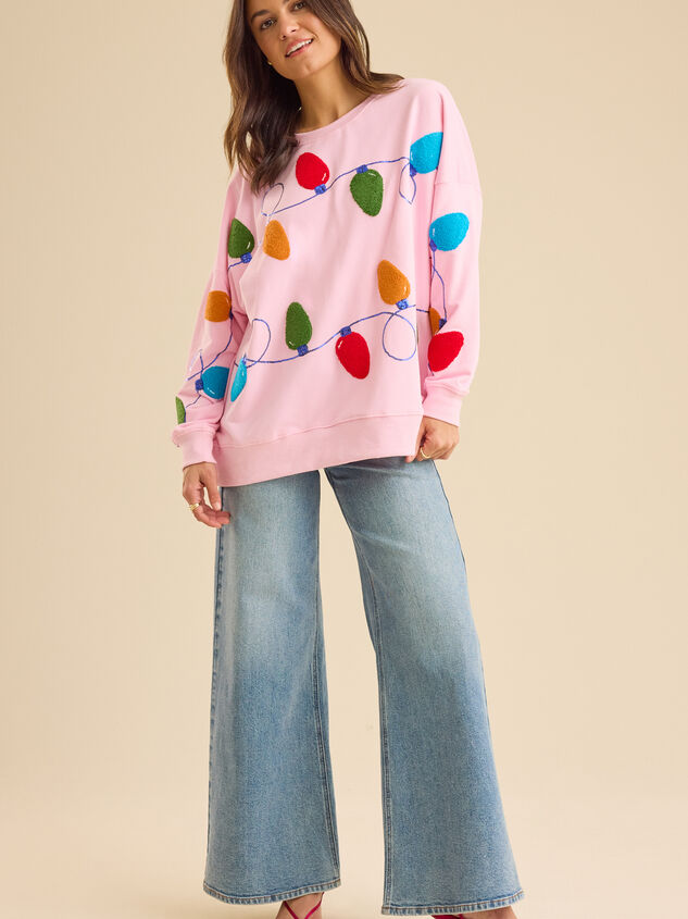 Christmas Lights Crew Neck Detail 3 - TULLABEE