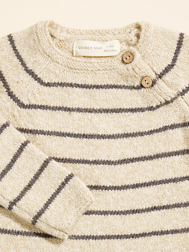 Indigo Striped Sweater Romper by Quincy Mae Detail 2 - TULLABEE