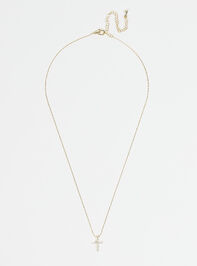 18k Gold Cross Necklace Detail 2 - TULLABEE