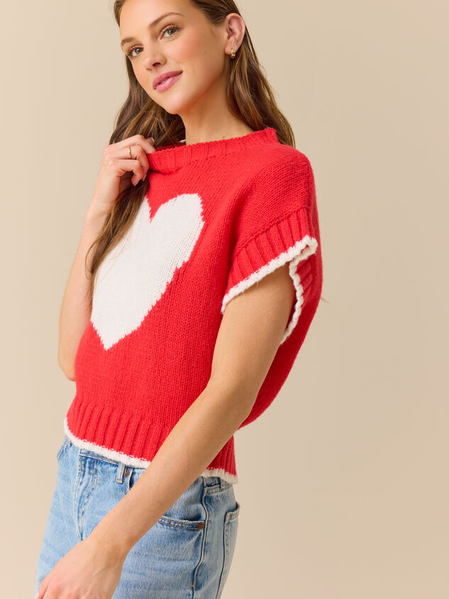 Livie Heart Icon Sweater Vest Detail 3 - TULLABEE