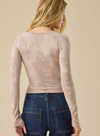 Twila Long Sleeve Jacquard Cami Detail 7 - TULLABEE