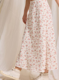 Lucky Floral Midi Skirt Detail 4 - TULLABEE