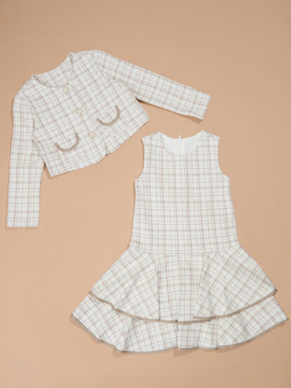 Wilma Plaid Dress and Jacket Set - TULLABEE