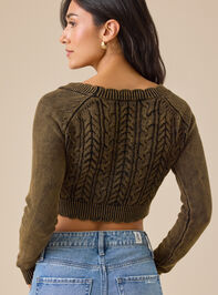 Claudia Scalloped Cable Cardigan Detail 5 - TULLABEE