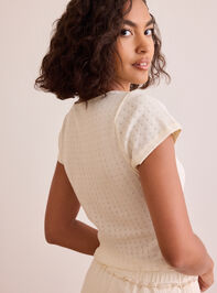 Maven Pointelle Baby Tee Detail 5 - TULLABEE