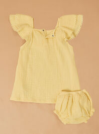 Julia Flutter Sleeve Dress Detail 4 - TULLABEE