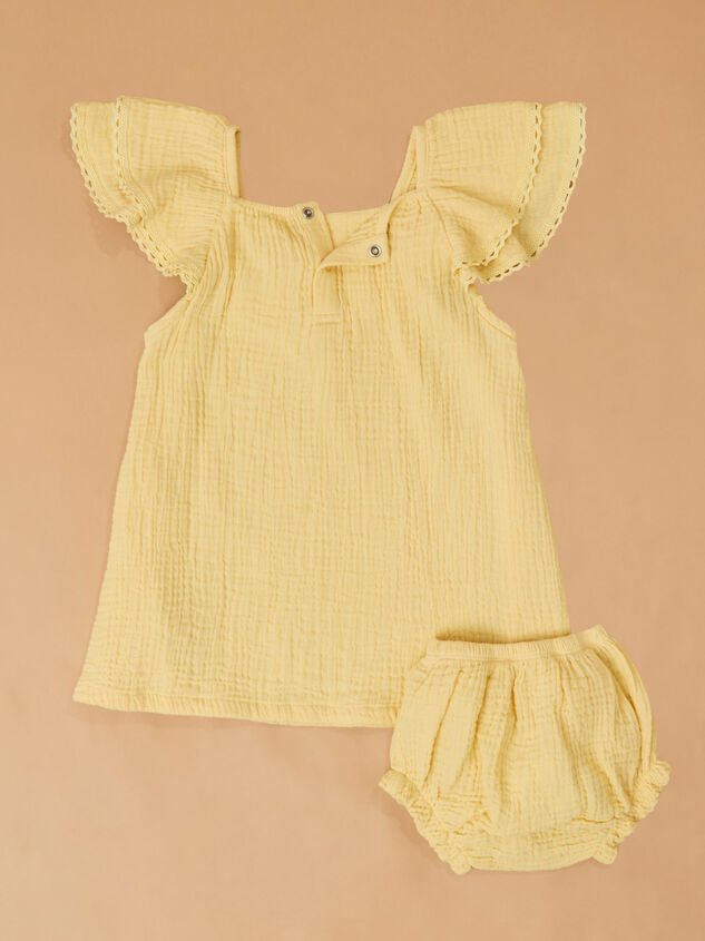 Julia Flutter Sleeve Dress Detail 4 - TULLABEE