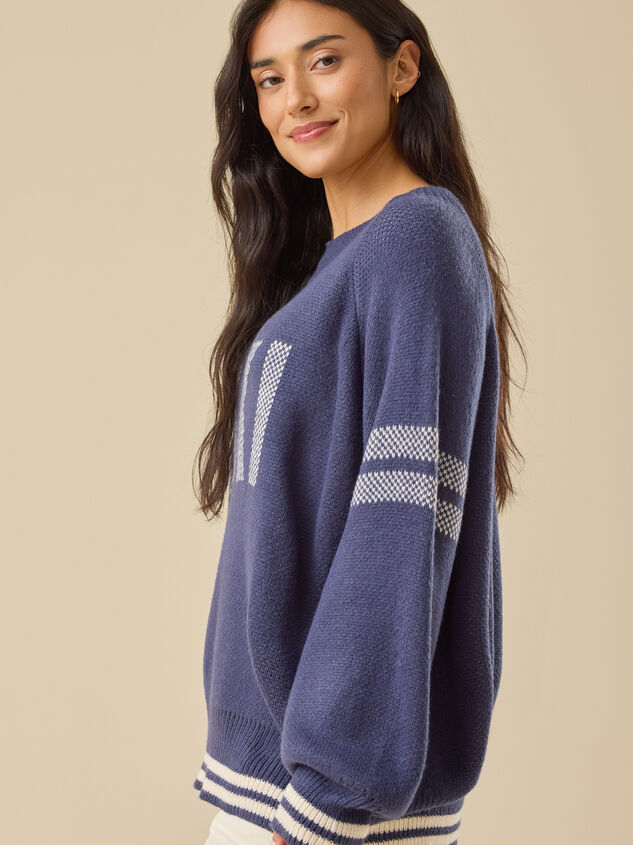 Brynn Ski Varsity Sweater Detail 4 - TULLABEE
