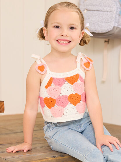Arabella Toddler Heart Crochet Tank - TULLABEE