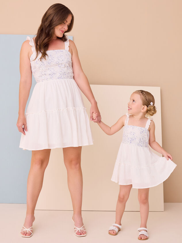 Lucy Floral Tiered Dress Detail 4 - TULLABEE