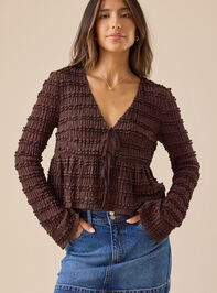 Livvy Ruffle Tie Front Top - TULLABEE