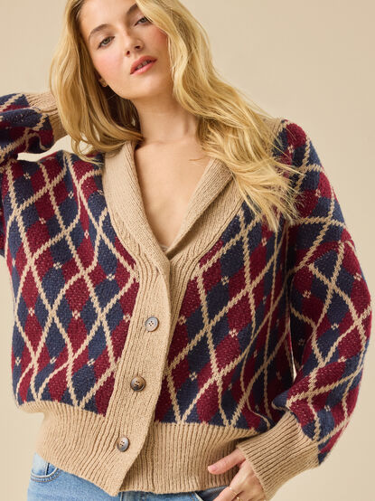 Karla Argyle Oversized Cardigan - TULLABEE