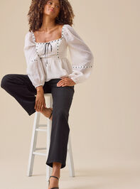 Gemma Ribbon Babydoll Top Detail 2 - TULLABEE