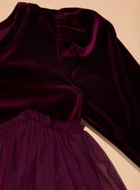 Caroline Velvet Baby Dress Detail 2 - TULLABEE