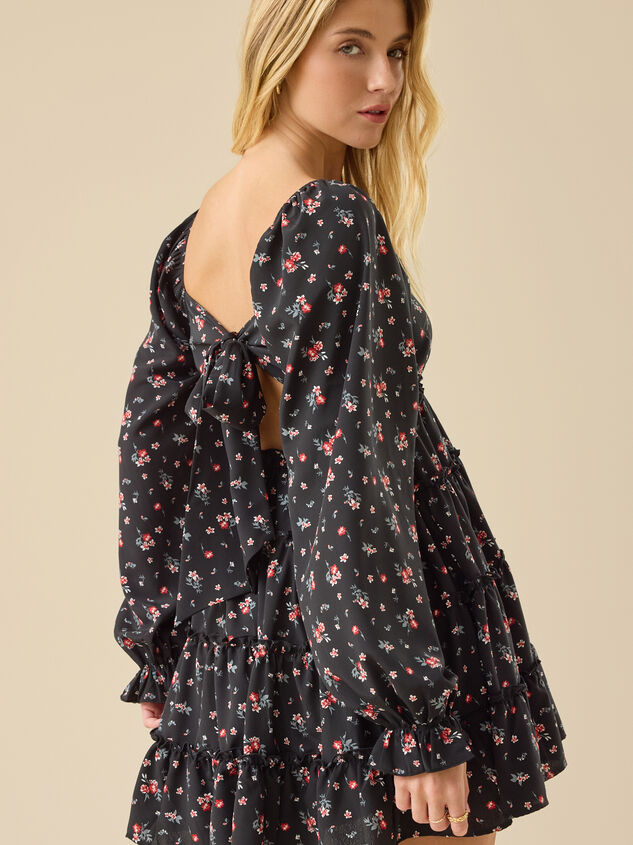 Elara Floral Mini Dress Detail 5 - TULLABEE