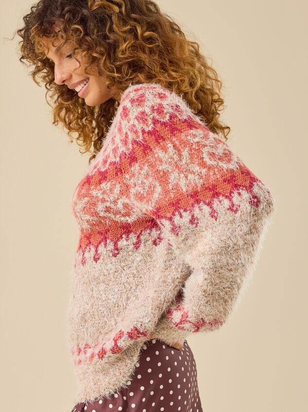 Holly Fuzzy Fair Isle Sweater Detail 5 - TULLABEE