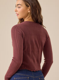 Stevie Ruffle Trim Sweater Detail 5 - TULLABEE