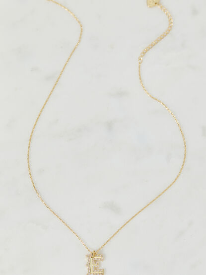 18K Gold Signature Letter Necklace -E - TULLABEE