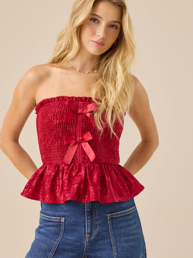 Janelle Strapless Bow Top - TULLABEE