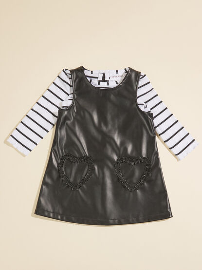 Layla Striped Top and Heart Pocket Dress - TULLABEE