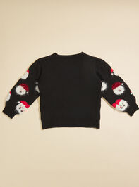 Santa Face Youth Sweater Detail 3 - TULLABEE